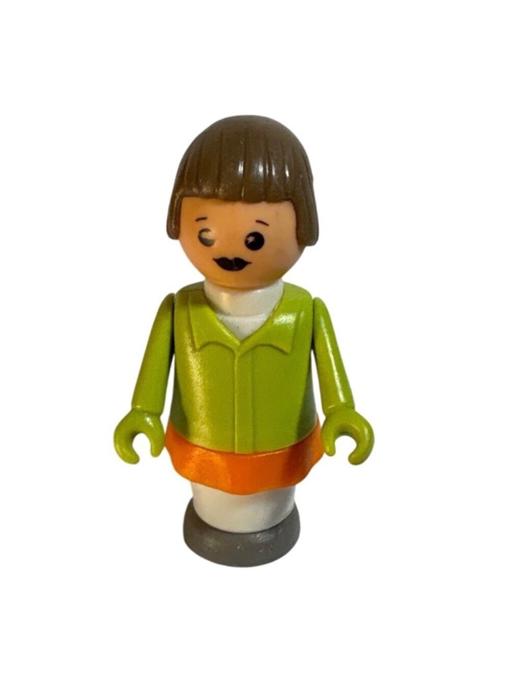 Robust Toy Figure Woman Green Shirt White Pants Brown Hair 3" West Germany
